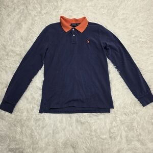 Ralph Lauren Polo- Navy & Orange Long Sleeve Shirt. Size XL